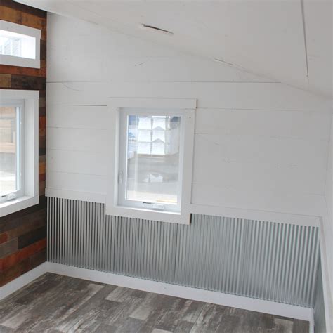 corrugated metal wainscoting interior